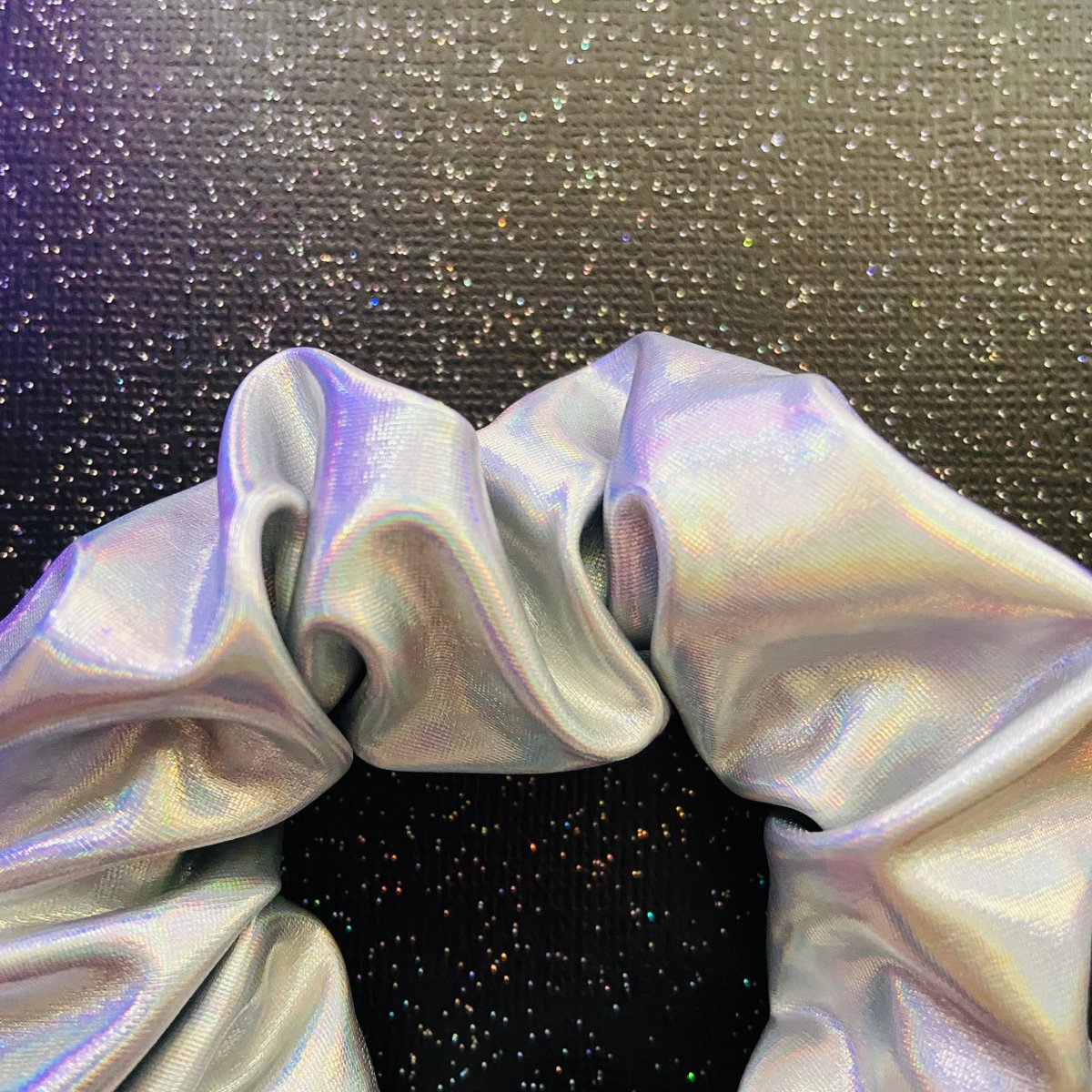 Image of Space Babe Silver Scrunchie