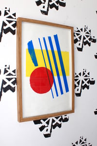 Image of “3 simple” 16in x 25in framed silkscreen print 