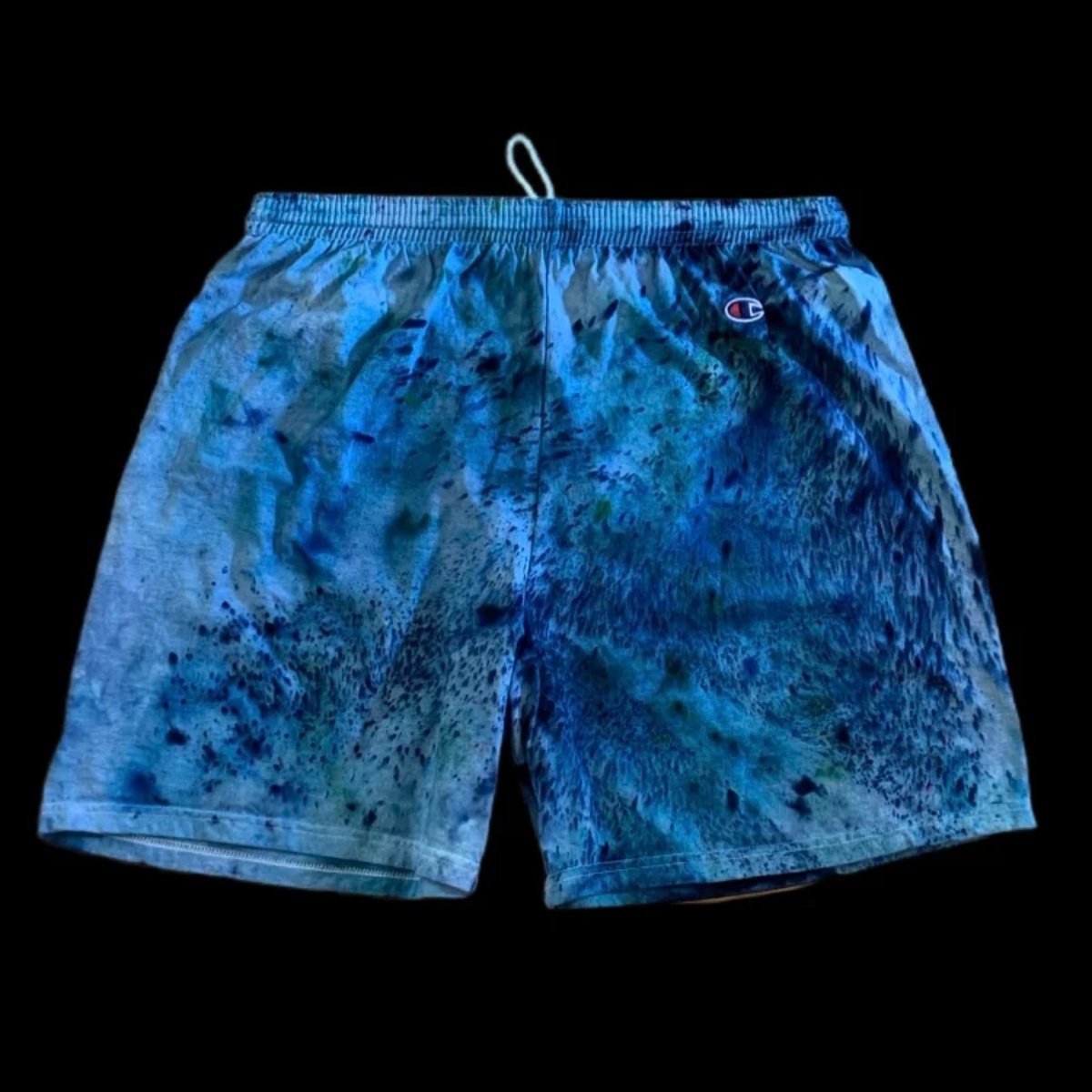 Custom Hand Dyed Champion Shorts! Blue!!