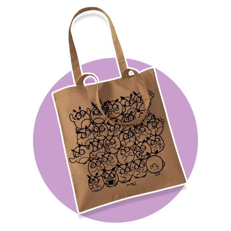 Bolsa de tela - Hoothoots [MARRÓN]
