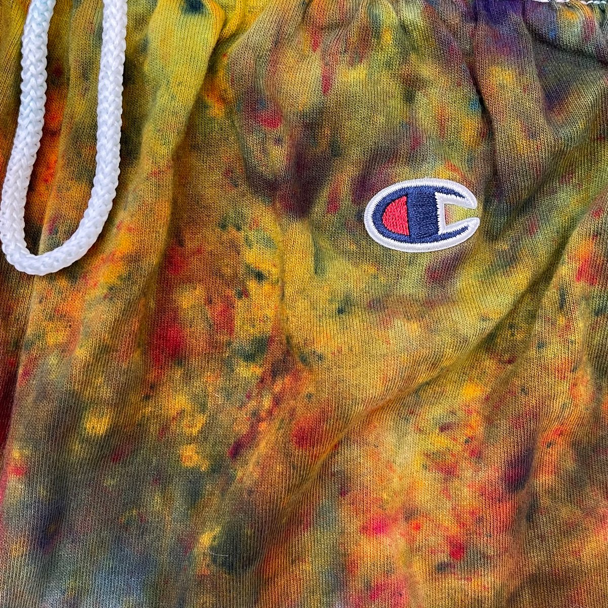 Custom Hand Dyed Champion Shorts! Rainbow!!