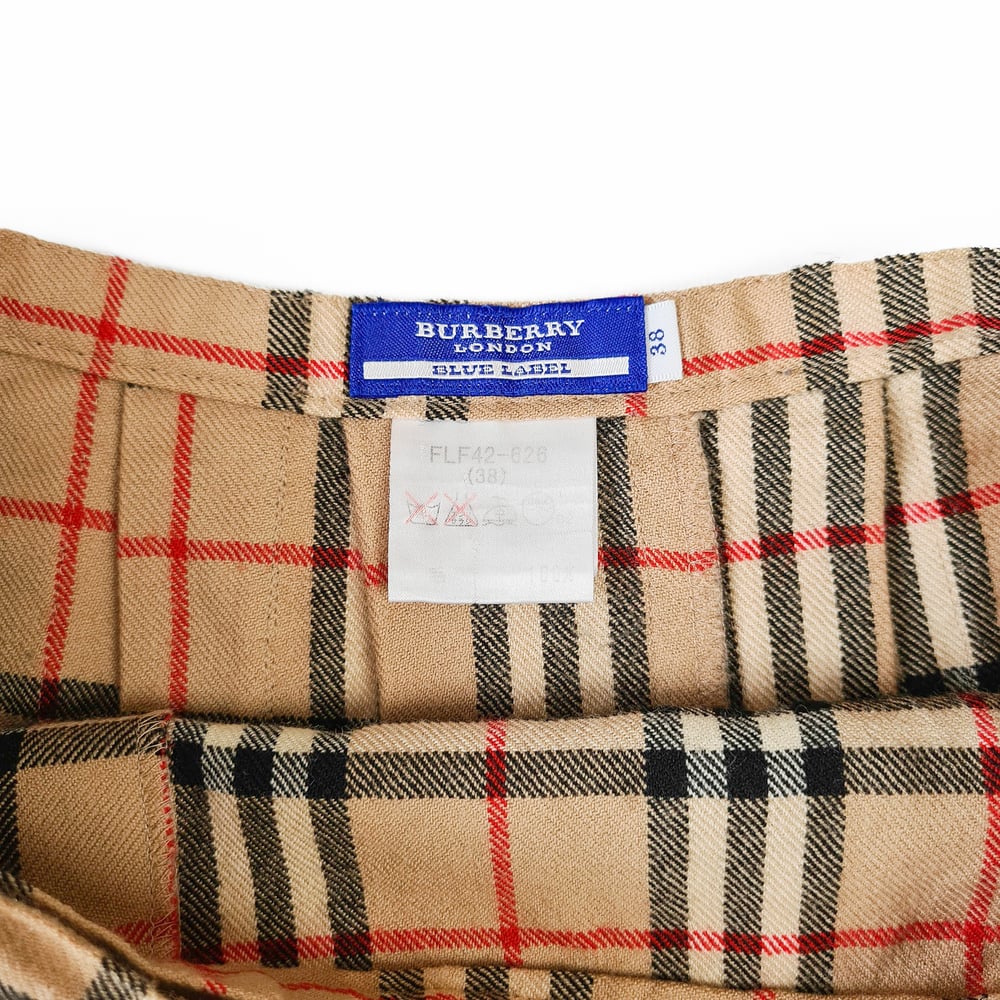 Image of Burberry Nova Check Pleated Kilt Skirt