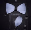 Handmade Gray Feather Bow Tie w/FREE Lapel Pin set