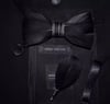 Handmade Black Feather Bow Tie w/FREE Lapel Pin set