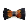 Handmade Orange-Feather Bow Tie w/FREE Lapel Pin set