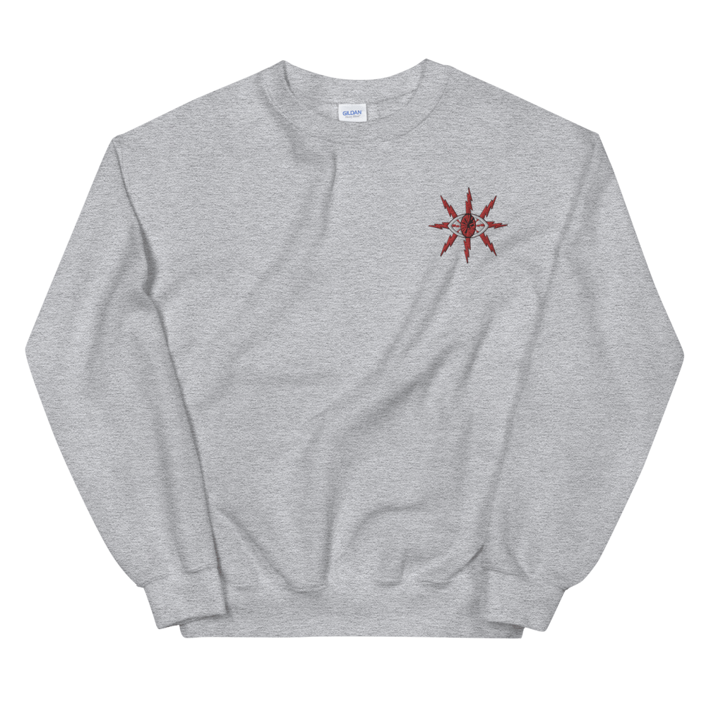 Embroidered Bolt Eye Crewneck