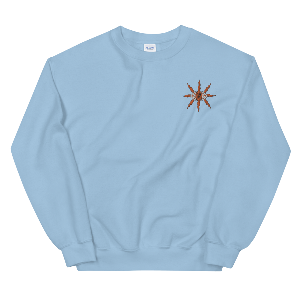 Embroidered Bolt Eye Crewneck