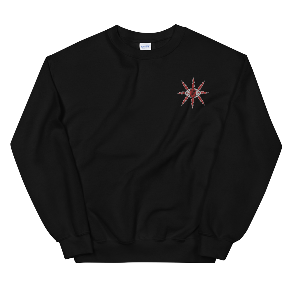 Embroidered Bolt Eye Crewneck