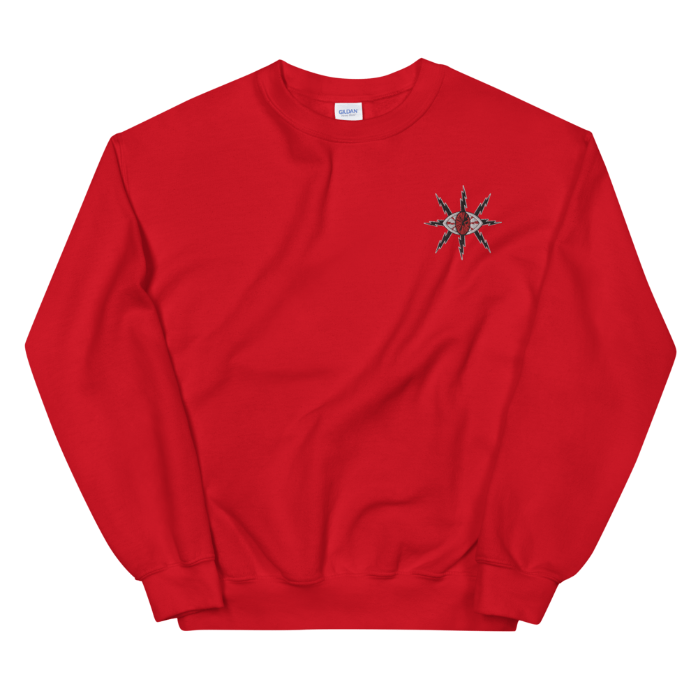 Embroidered Bolt Eye Crewneck