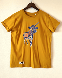 Image 2 of T-Shirt "Vache Licorne" - Moutarde