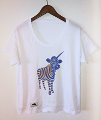 Image 2 of T-Shirt "Vache Licorne" - Blanc