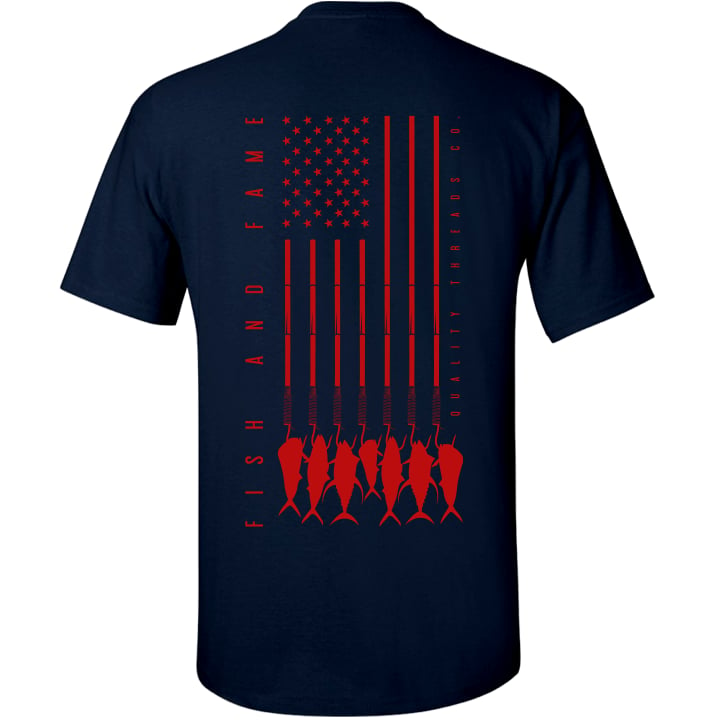 Image of US-747 Tee (navy/red)