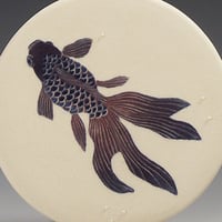 Image 2 of One fancy fish in purple ceramic wall hanging 