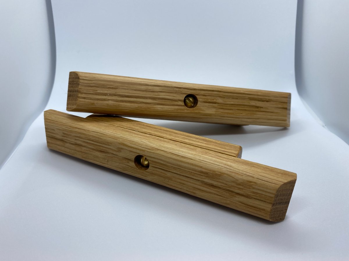 Pair of Oak Hardwood Handles for er Kettle Mods UK