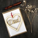 Father's Day Card - Dad Heart with woodcut keepsake