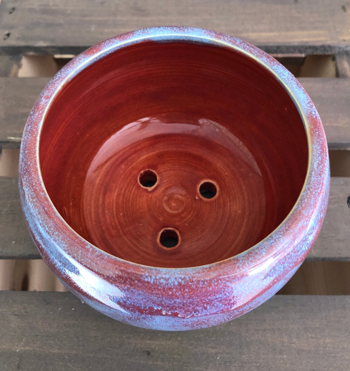 Image of Red Waves Flower Pot