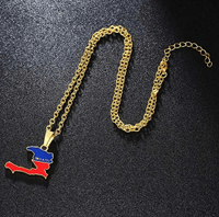 Image 2 of Haiti red and blue pendant