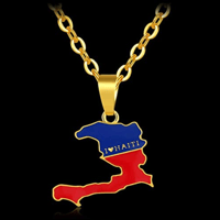 Image 1 of Haiti red and blue pendant