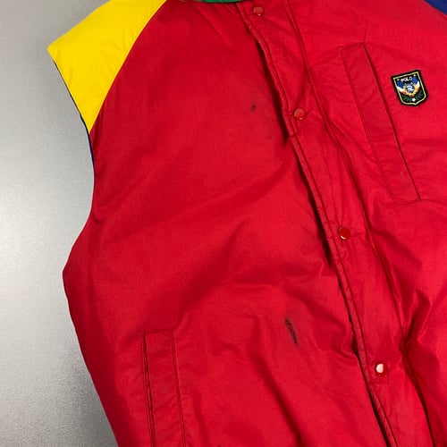Image of OG Ralph Lauren Uni Crest down fill gilet, size medium
