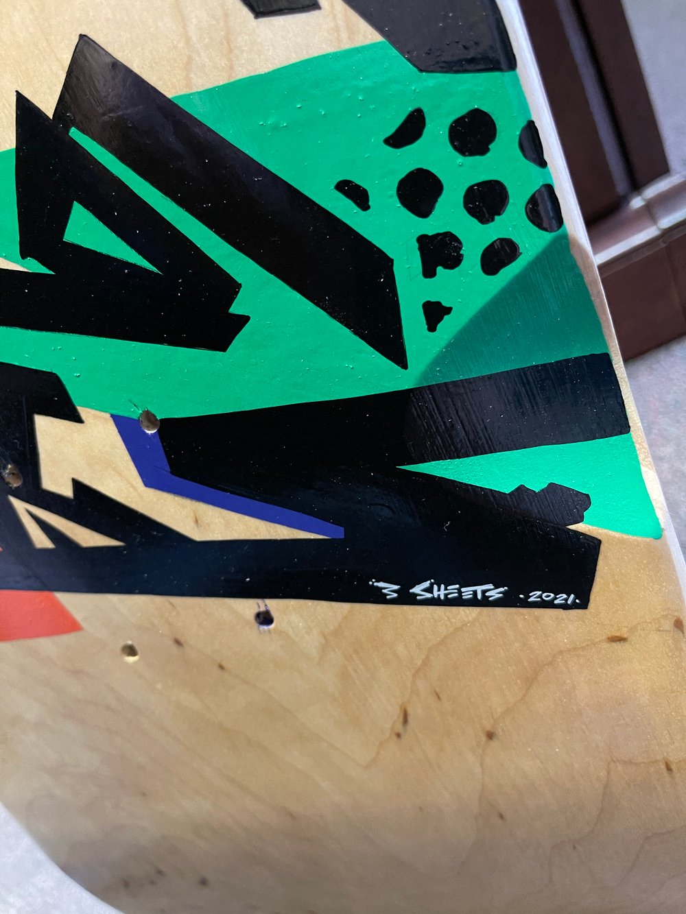 "OG Greedo" original artwork on skate deck