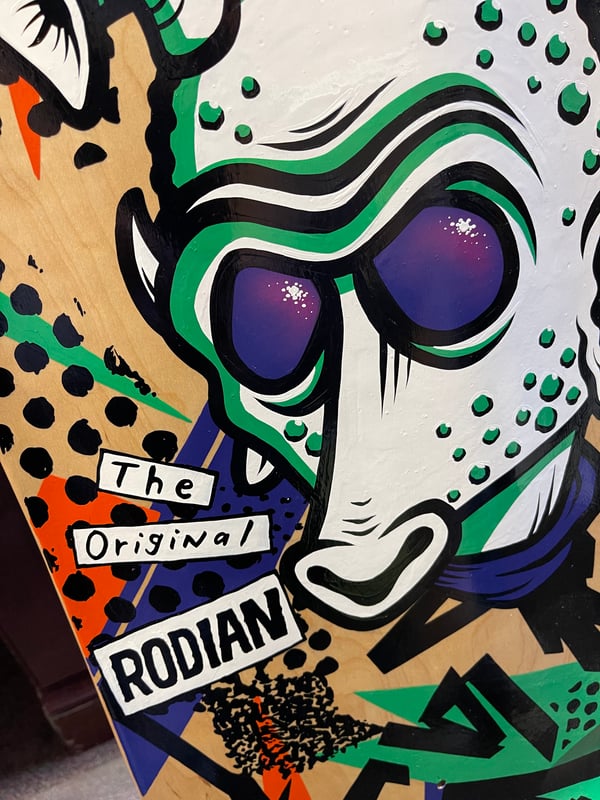 Image of "OG Greedo" original artwork on skate deck