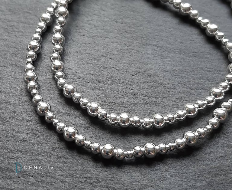 Léonie sterling silver round bead bracelets Image 2