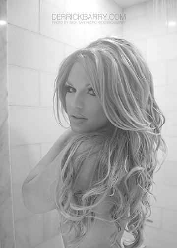 Image of Derrick Barry Signed 5"x7" Shower Photo by Nick San Pedro