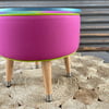 Bessie Footstool / Glass Top side table 
