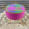Bessie Footstool / Glass Top side table 