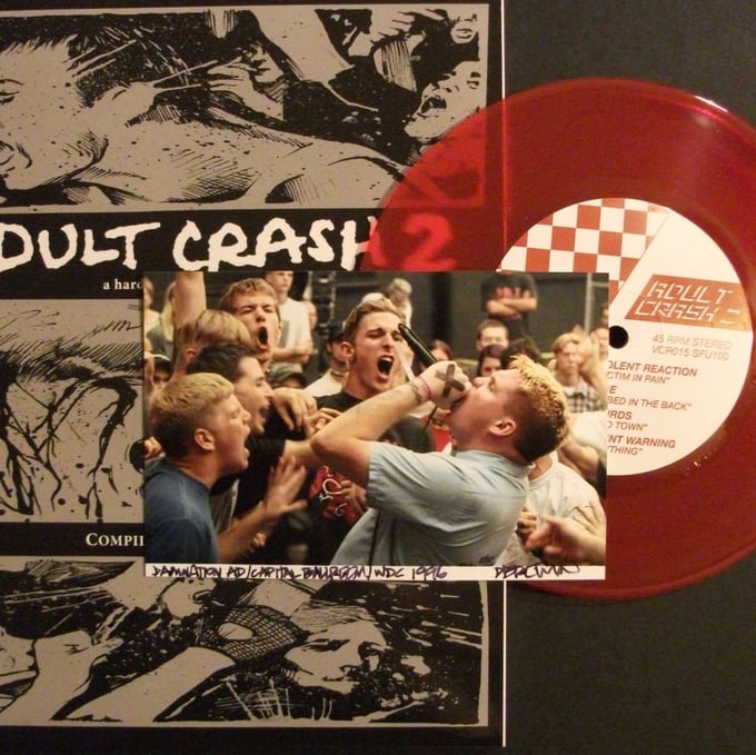 Image of ADULT CRASH 2 hc/punk photobook w/7" and bonus DAMNATION AD 4"x6" print!