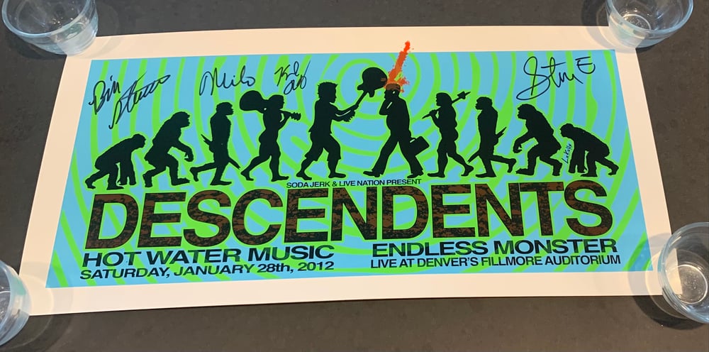 Descendents Autographed Silkscreen Concert Poster By Lindsey Kuhn