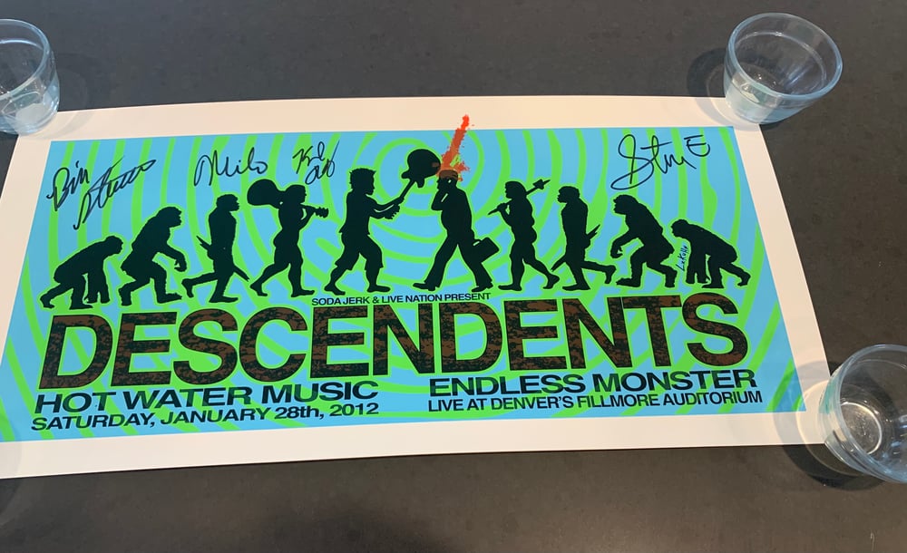 Descendents Autographed Silkscreen Concert Poster By Lindsey Kuhn