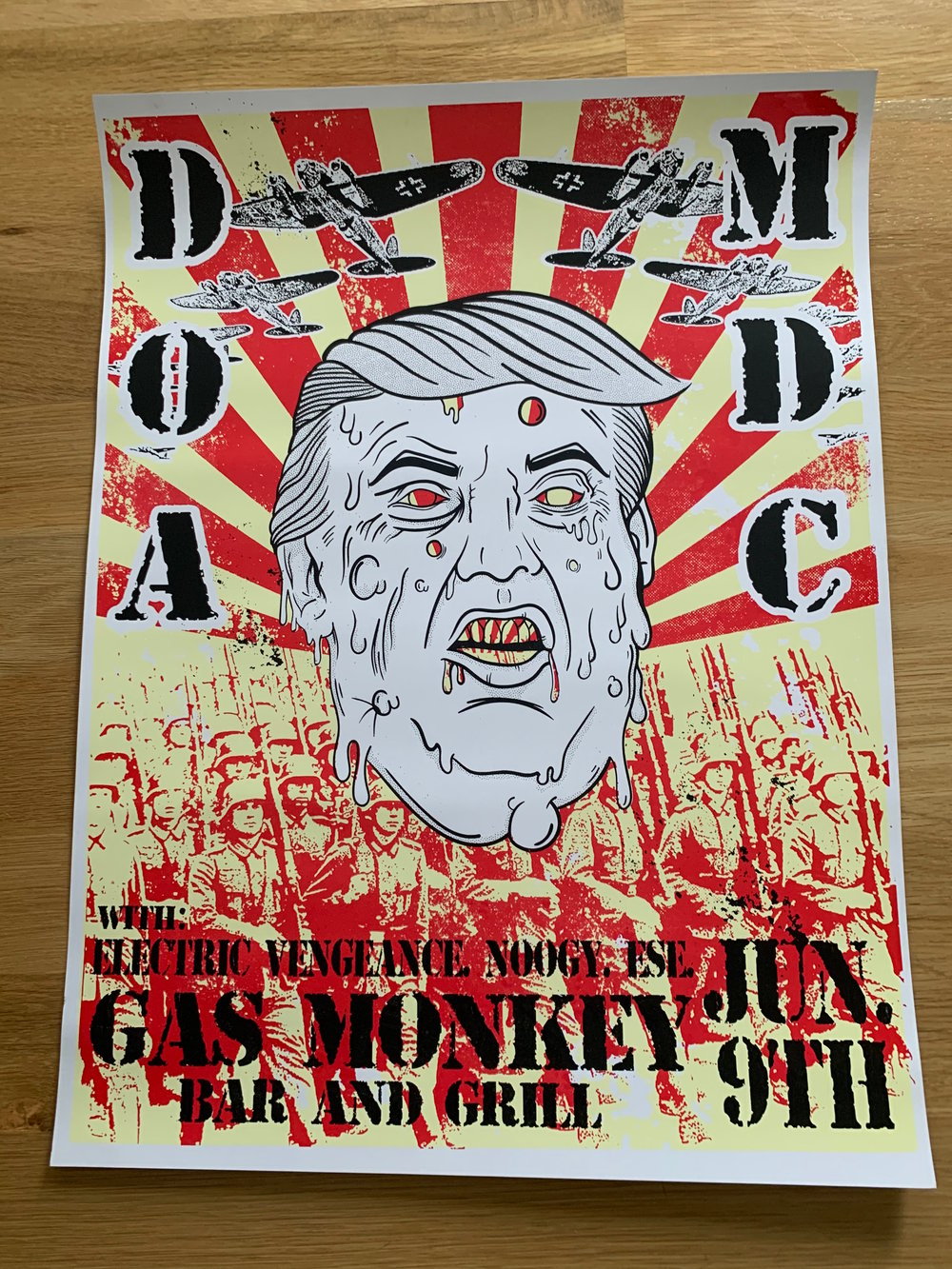 D.O.A. / M.D.C Silkscreen Concert Poster - Gas Monkey Dallas