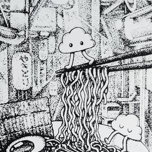 Image of Kumu ramen art print - black