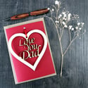 Love You Dad - Father's Day Card with woodcut keepsake