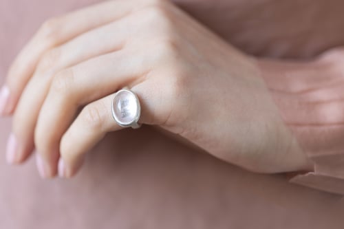 Image of "JOY" silver ring with rose quartz  · 歓喜 ·