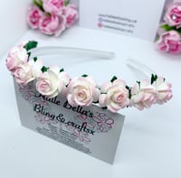 Image 2 of Pink and white Boho flower crown