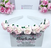 Image 4 of Pink and white Boho flower crown