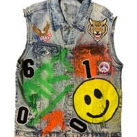 Image 2 of Hand Crafted Remix Denim Vest 