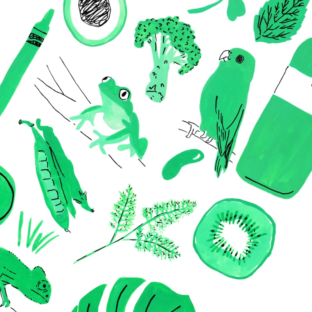 Image of Green things print