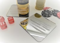 Image 1 of White Lines Mirror Coasters (Set of 4)