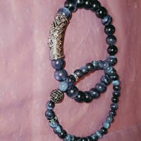 Mens Blue tigers eye protection set