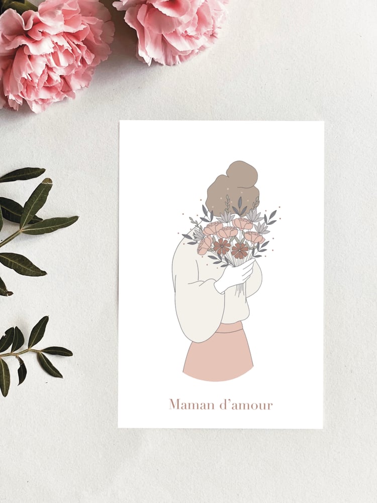 Image of Carte - Maman d’amour bouquet 
