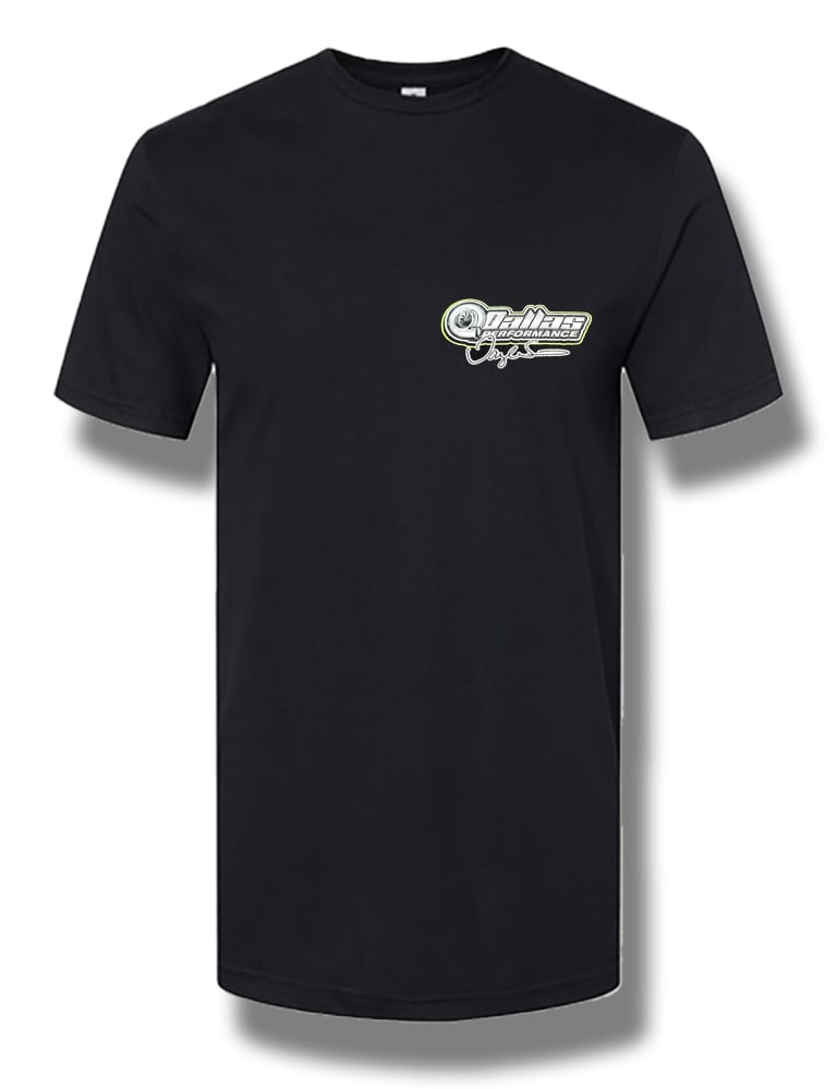 Dallas Performance T-Shirt w/Rear Turbo View - White Huracan - Green Outline