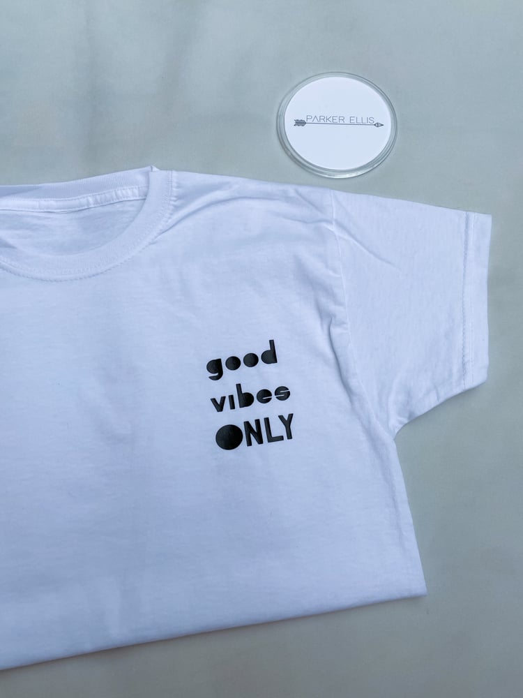 Image of White Oversized Good Vibes Only Tee 