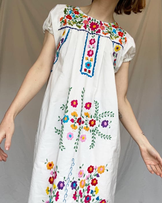 Image of 70’s Embroidered Peasant Dress