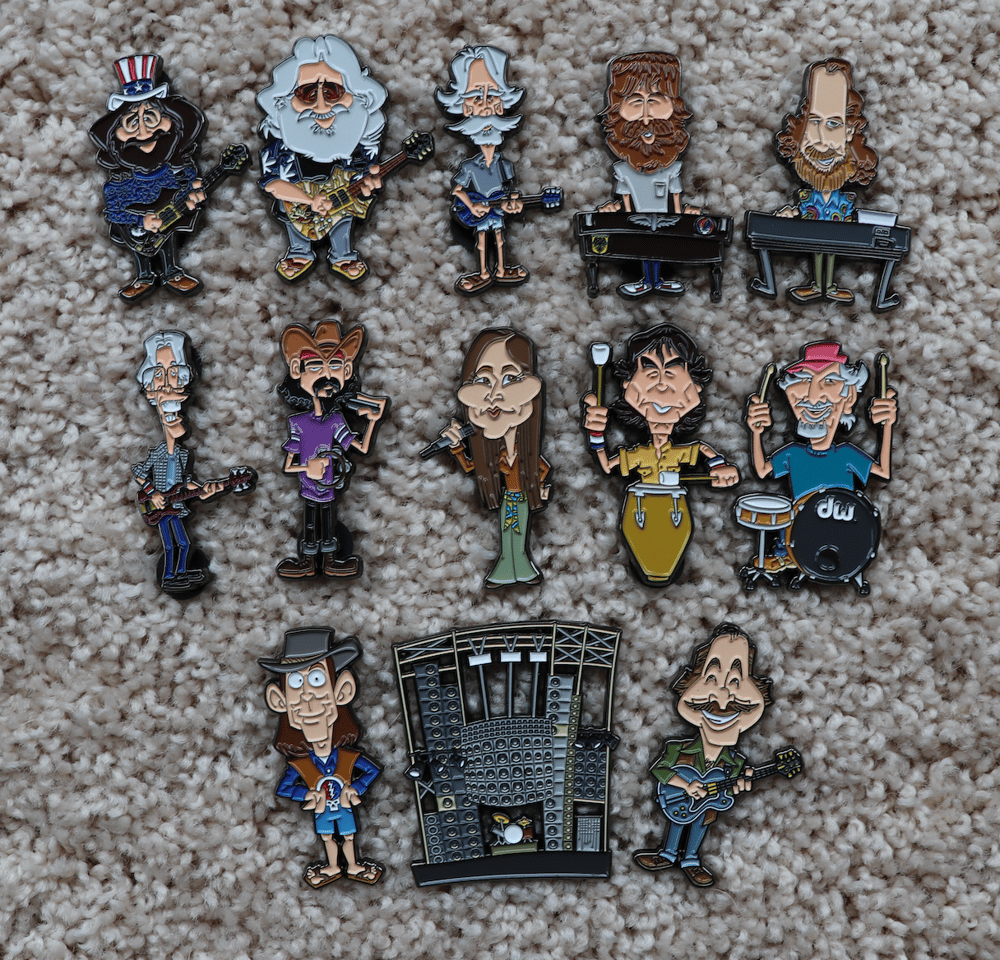 NEW!! Full 13 piece Grateful Band Member Pin set!!