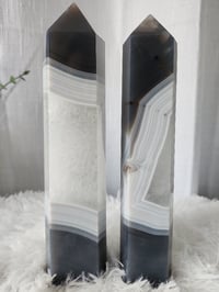 Image 4 of Gray Silk Agate Medium Crystal Towers - 2 Styles