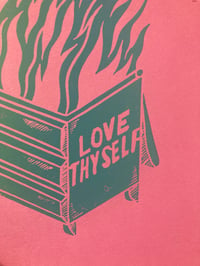 Image 2 of 'Love Thyself' Blockprint (Limited Turquoise Fade)