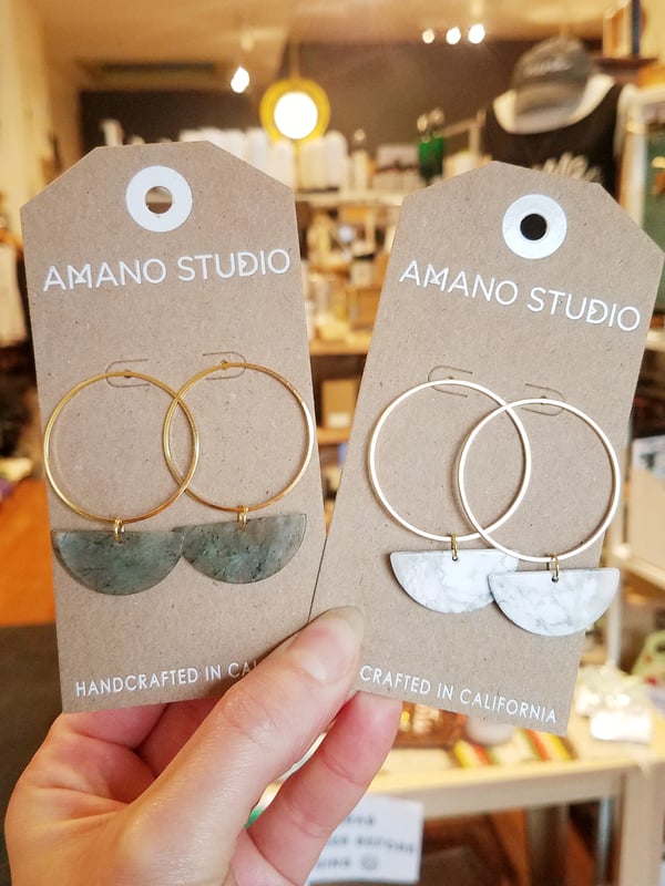 Image of Sun and Moon Stud Earrings